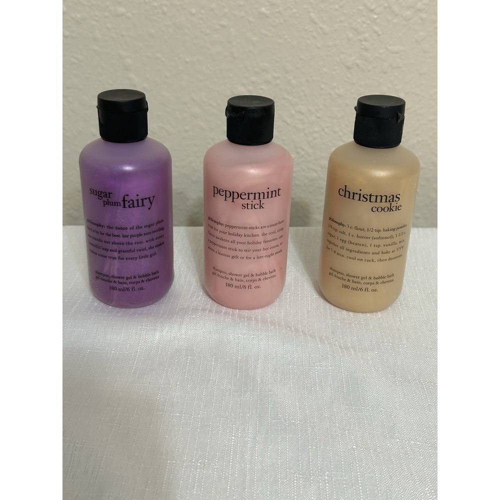 Sealed,‎ Set Of 3, Philosophy Christmas  Shampoo, Shower Gel & Bubble Bath 6 oz